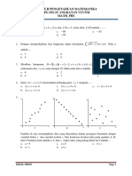 Soal Uji Pengetahuan Matematika PPG Sm-3T Angkatan Vi Unm Math - Phi