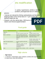 Diets Modification: Low in Calorie