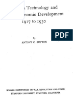 ANTONY SUTTON Western Technology and Soviet Economic Development 1917 To 1930 First Volume 1968