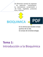 Tema #1 Introduccion A La Bioquimica