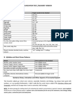 Pronunciation Test - Teachers' Version A. Individual Sounds: Pairs of Sounds Target Sounds To Be Checked