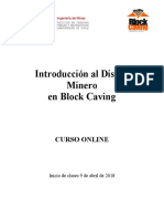 Informacion Curso Introduccion Al Diseno Minero en Block Caving PDF 314 KB