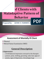 Care of Clients With Maladaptive Pattern of Behavior NCM 105 Lecture