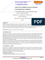 Mechanical Traction Tests of Different Types of Materials "Steel-Copper-Brass-Aluminum"