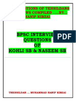 BPSC Kohli and Naseem SB Question