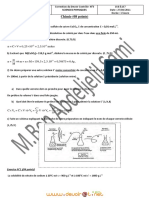 Correction Du Devoir de Contrôle N°3 - Sciences Physiques La Vitesse Moyenne, La Solubilité, Solution Titrée - 1ère AS (2010-2011) MR Ben Abdeljelil Sami