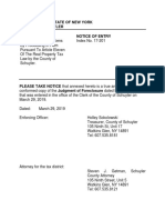 County Court: State of New York County of Schuyler Notice of Entry