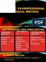 Academic Vs Professional Writing