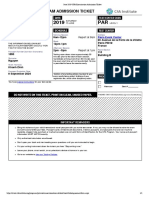 June 2019 CFA Examination Admission Ticket