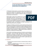 Alimentos I - N°01 Preparación de Materiales para La Toma de Muestras en Alimentos