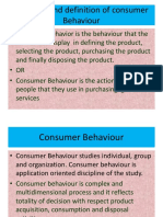 Meaning and Definition of Consumer Behaviour