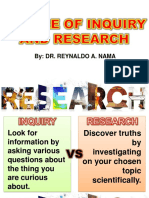 Nature of Inquiry and Research