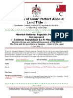 Affidavit of Clear Perfect Allodial Land Title For