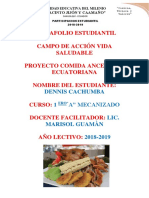 Portafolio Estudiantil Campo de Acción Vida Saludable Proyecto Comida Ancestral Ecuatoriana Nombre Del Estudiante