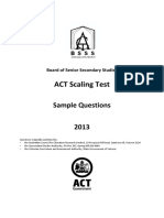 ACT Scaling Test: Sample Questions