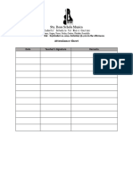 Sta. Rosa Schola Musica: Attendance Sheet