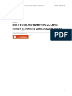 Food and Nutrition Multiple Choice Questions With Answers