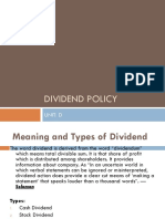 Dividend Policy: Unit: D