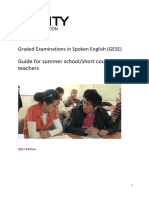 Guide For Summer School/short Course Teachers: Graded Examinations in Spoken English (GESE)