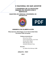 PLANEAMIENTO ESTRATEGICO Universidad Alas Peruanas Filial Arequipa