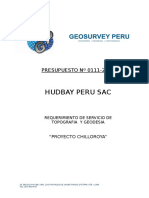 Presupuesto Hudbay Peru Sac (Norsemon) Proy Chilloroya N'111