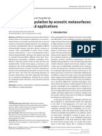 Wavefront Manipulation by Acoustic Metasurfaces: From Physics and Applications