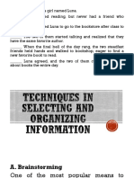 Lesson 3 Techniques in Selecting and Organizing Information