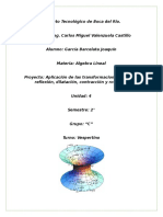 Aplicación de Las Transformaciones Lineales Reflexión, Dilatación, Contracción y Rotación.