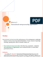 M 5 International Entrepreneurship Opportunities: Odule