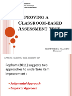 Improving A Classroom-Based Assessment Test