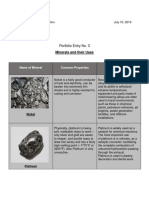 Portfolio Entry No. 3: Minerals and Their Uses