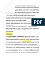 Principios y Líneas de Acción de Educación Especial