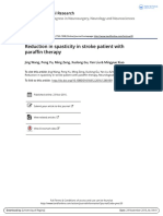 Reduction in Spasticity in Stroke Patient With Paraffin Therapy