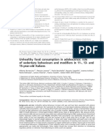 Unhealthy Food Consumption in Adolescence: Role of Sedentary Behaviours and Modifiers in 11-, 13-And 15-Year-Old Italians