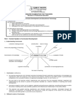 Curriculum Development With Ed Technology Hand Outs PDF