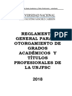 Reglamento de Grados y Titulos 2018 - Aprobado Por 813-CU-UNJFSC