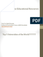 Access To Online Educational Resources: Prof. Dr. Zahid Hussain