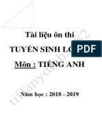 Tai Lieu On Thi Tuyen Sinh Lop 10 Mon Tieng Anh Du Dang Bai Tap