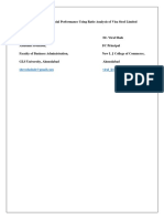 AStudy On Financial Performance Using Ratio Analysisof Visa Steel Limitedfinal