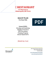 Abc Restaurant: Haccp Plan