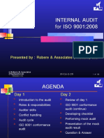 Internal Audit For ISO 9001:2008: Presented By: Robere & Associates (Thailand) LTD