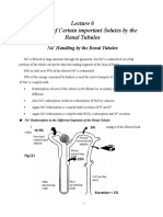 Handling of Certain Important Solutes by The Renal Tubules