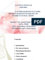 Seminar On INFLUENCE OF PRE-HARVEST FACTORS ON POST HARVEST HANDLING OF FLORICULTURAL CROPs