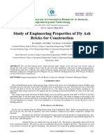 Study of Engineering Properties of Fly Ash Bricks For Construction