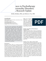 Advances in Psychotherapy of Personality Disorders: A Research Update