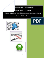 Information Technology: NVEQ Level 2 Class X IT203-NQ2012-Word Processing (Intermediate)