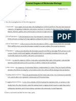 Worksheet Central Dogma