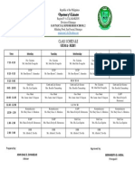 CLASS Schedule: Department of Education