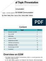 Special Topic Presentation: Subject: Wireless Communication Topic: Global System For Mobile Communication