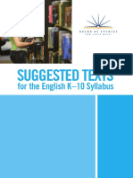 English k10 Suggested Texts